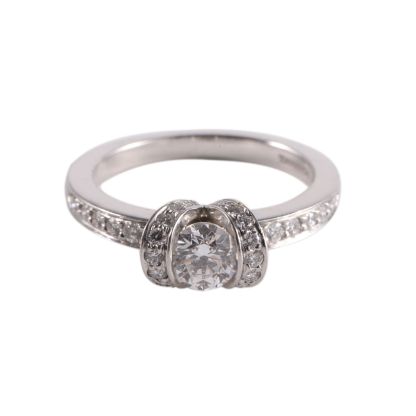 TIFFANY&CO Ribbon Diamond Ring 0.46ct 50 Platinum 950,Diamond-Hana Vintage