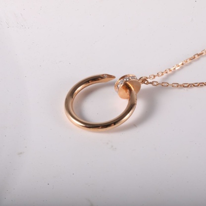 CARTIER JUSTE UN CLOU 18K Gold 14 Diamonds Necklace 18K Rose Gold,Diamond-Hana Vintage