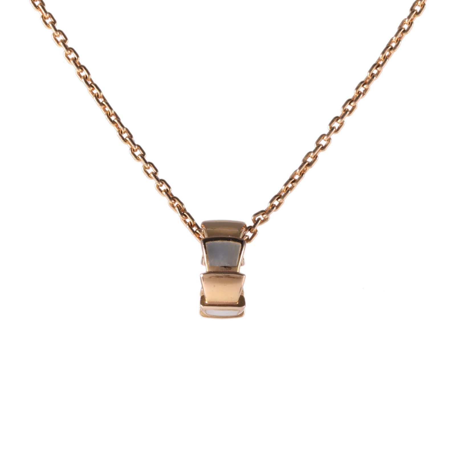 BVLGARI Rose Gold Serpanti Snake Bone Necklace 18K 18K Rose Gold,Mother of Pearl-Hana Vintage