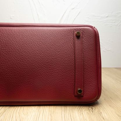 HERMES Birkin 35 B5 Frame O Ruby Red Gold Hardware