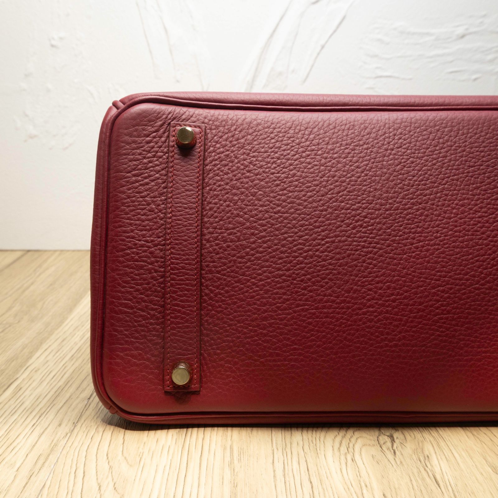 HERMES Birkin 35 B5 Frame O Ruby Red Gold Hardware