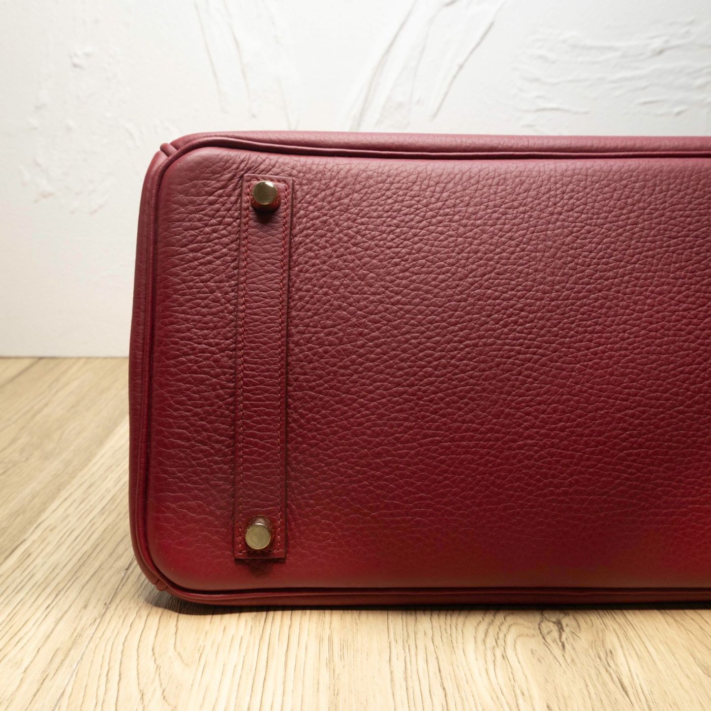 HERMES Birkin 35 B5 Frame O Ruby Red Gold Hardware