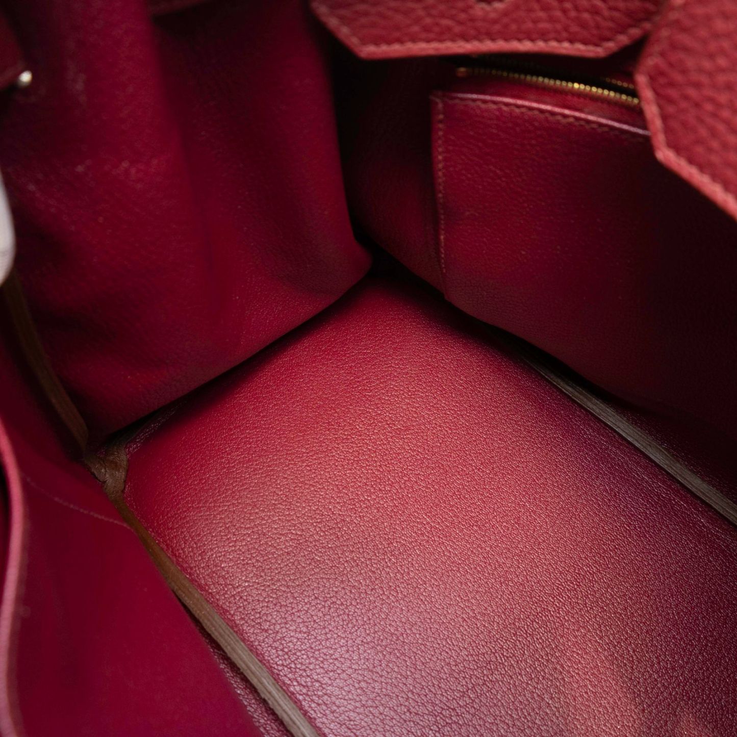 HERMES Birkin 35 B5 Frame O Ruby Red Gold Hardware