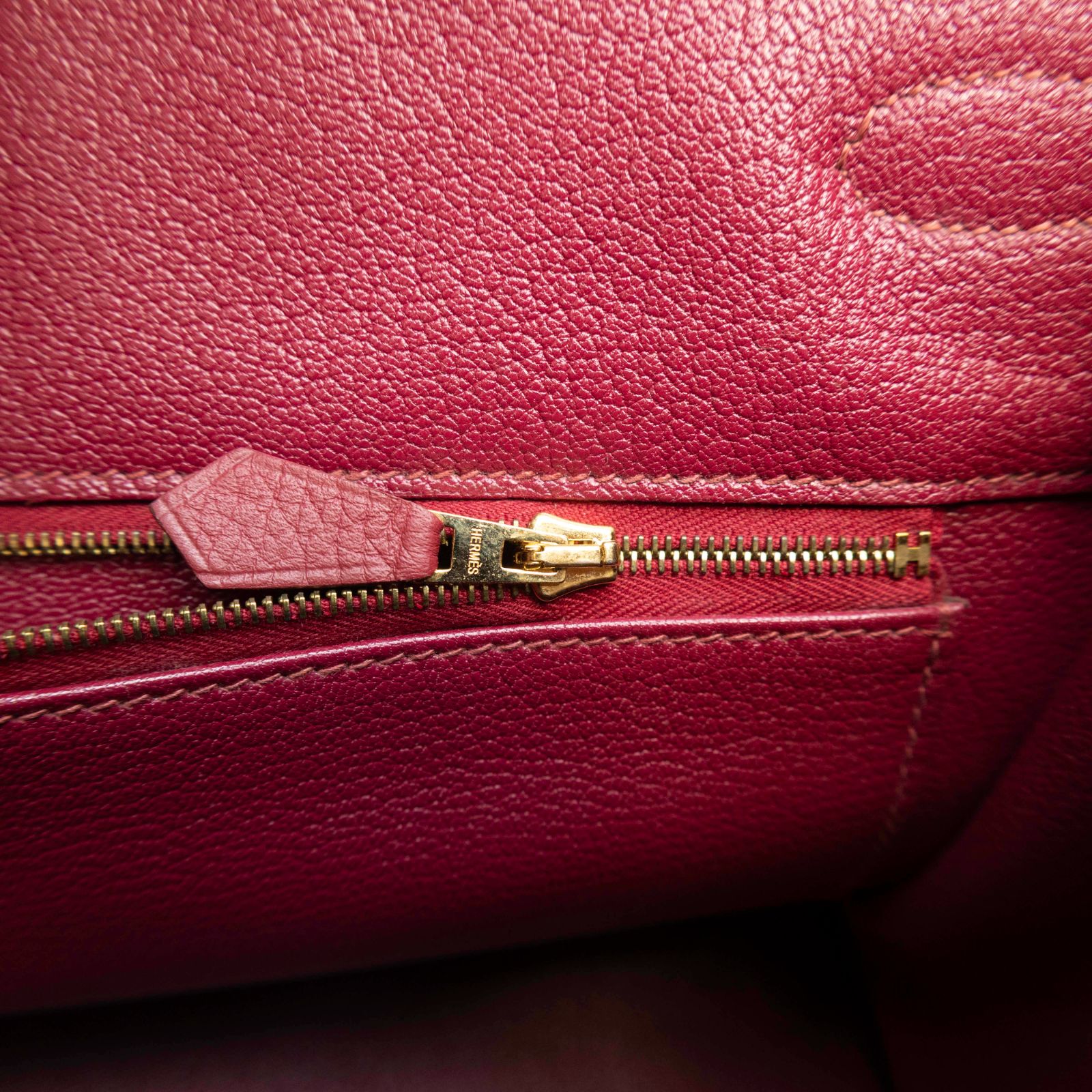 HERMES Birkin 35 B5 Frame O Ruby Red Gold Hardware
