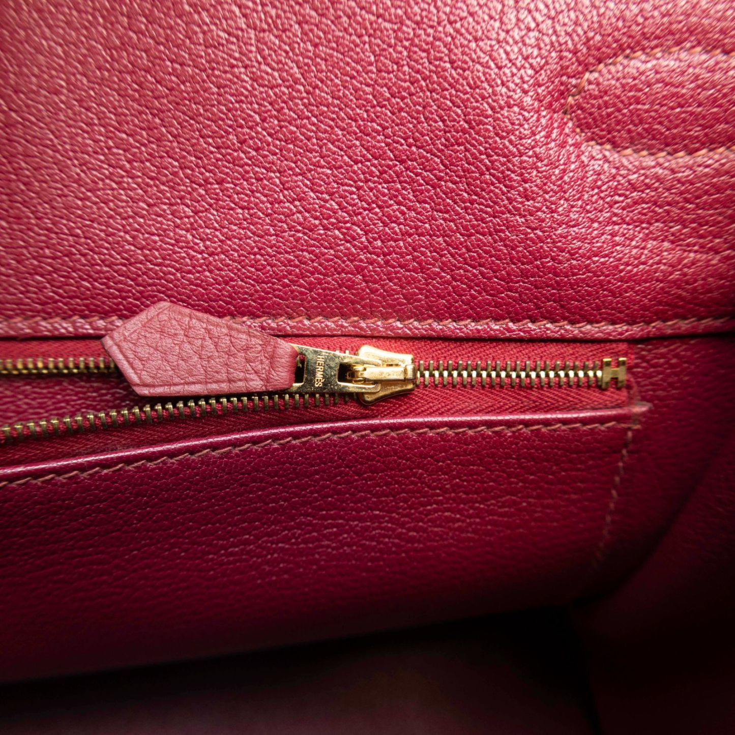 HERMES Birkin 35 B5 Frame O Ruby Red Gold Hardware