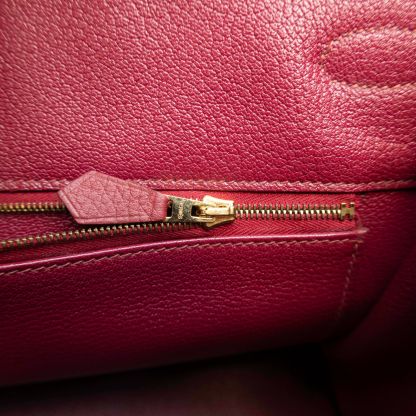 HERMES Birkin 35 B5 Frame O Ruby Red Gold Hardware