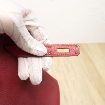 HERMES Birkin 35 B5 Frame O Ruby Red Gold Hardware