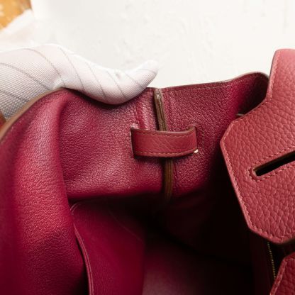HERMES Birkin 35 B5 Frame O Ruby Red Gold Hardware
