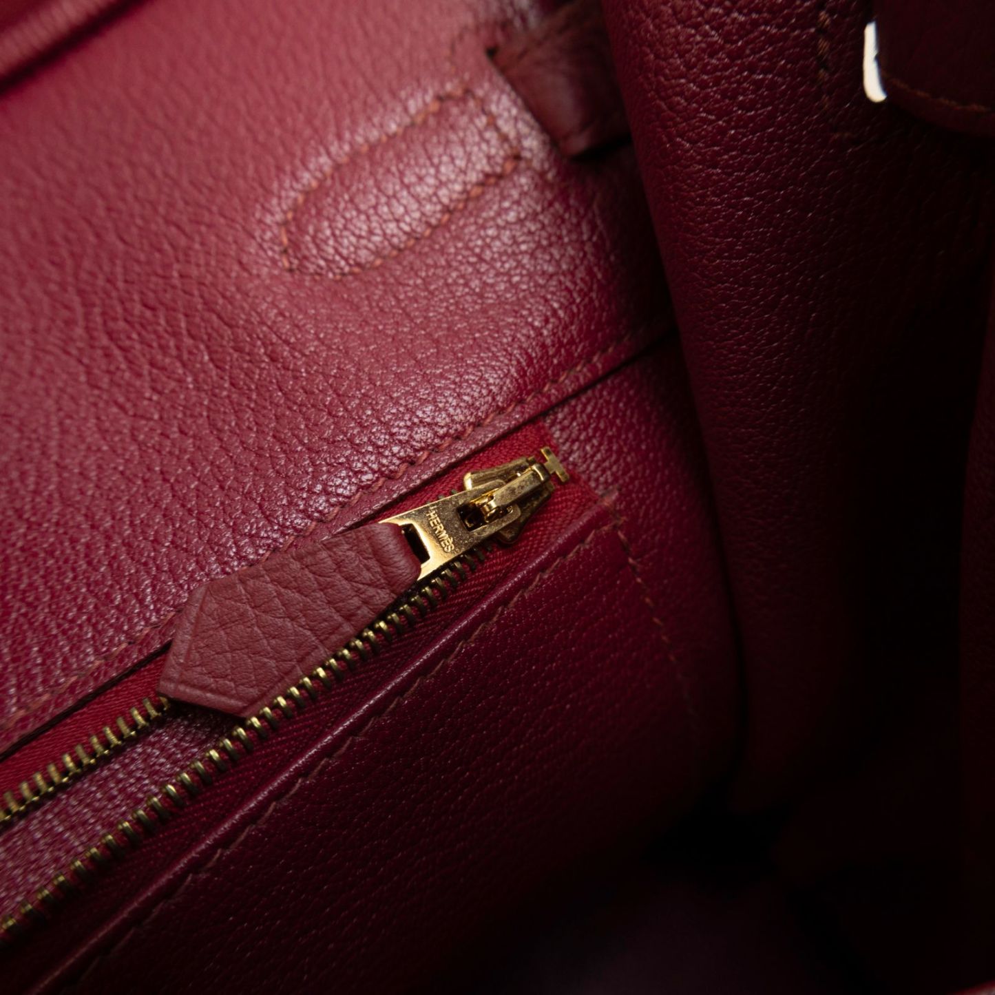 HERMES Birkin 35 B5 Frame O Ruby Red Gold Hardware