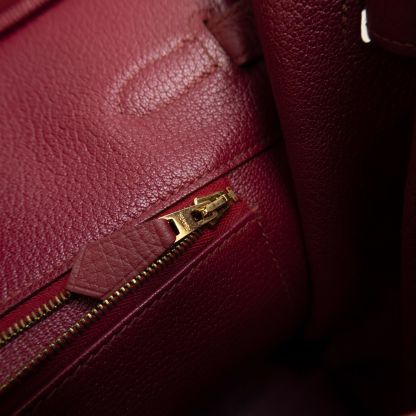 HERMES Birkin 35 B5 Frame O Ruby Red Gold Hardware