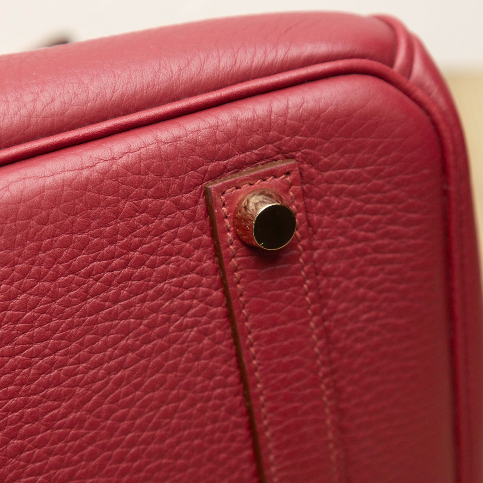 HERMES Birkin 35 B5 Frame O Ruby Red Gold Hardware