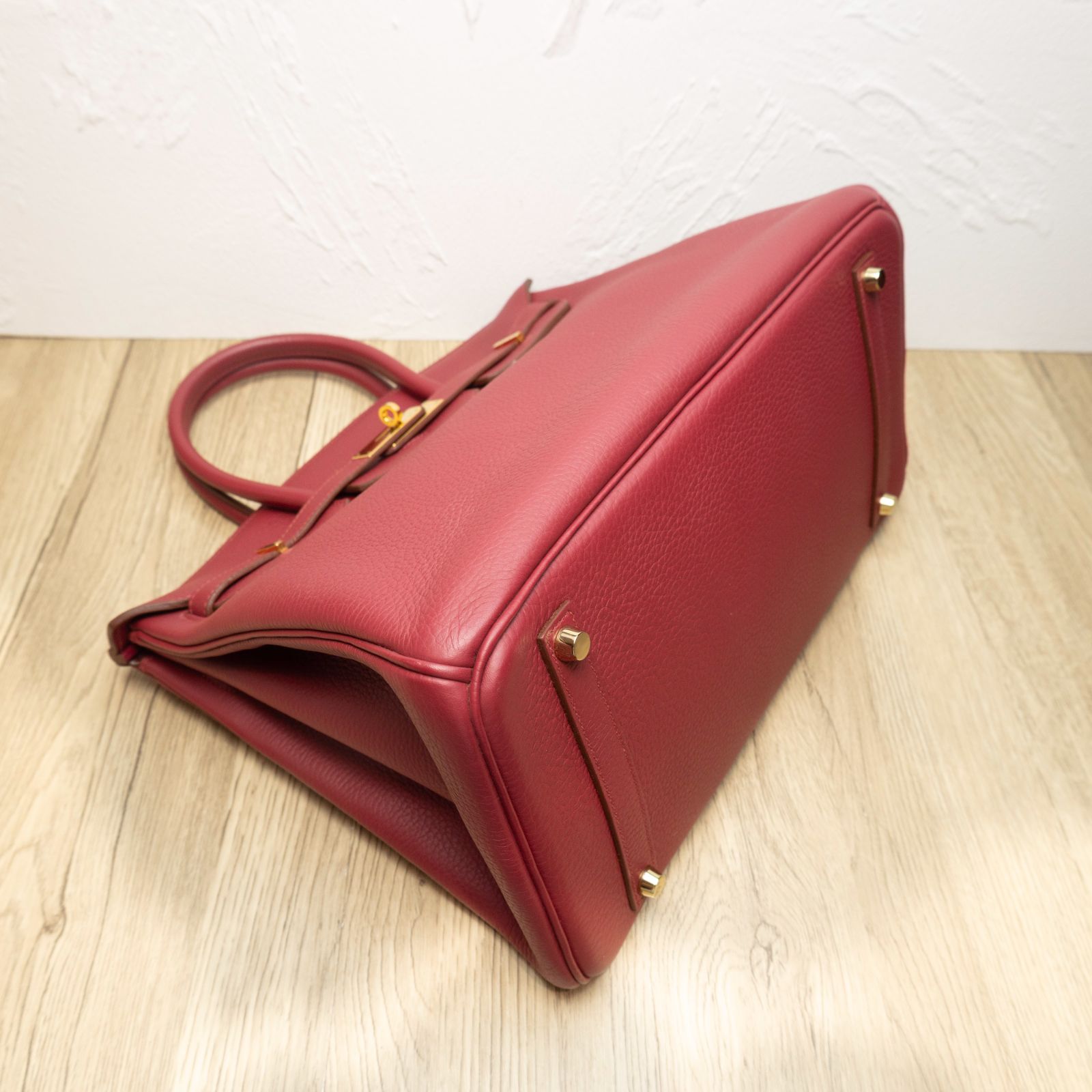 HERMES Birkin 35 B5 Frame O Ruby Red Gold Hardware
