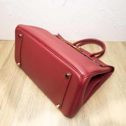 HERMES Birkin 35 B5 Frame O Ruby Red Gold Hardware
