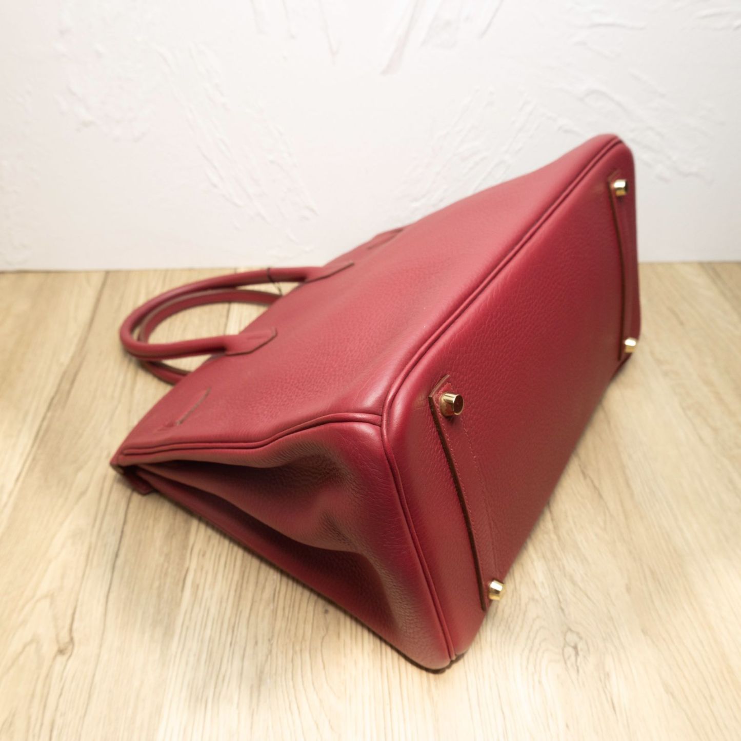 HERMES Birkin 35 B5 Frame O Ruby Red Gold Hardware