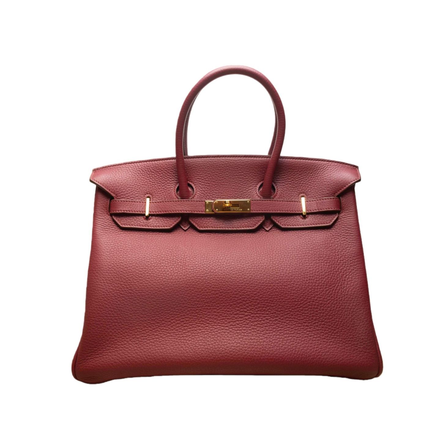 HERMES Birkin 35 B5 Frame O Ruby Red Gold Hardware