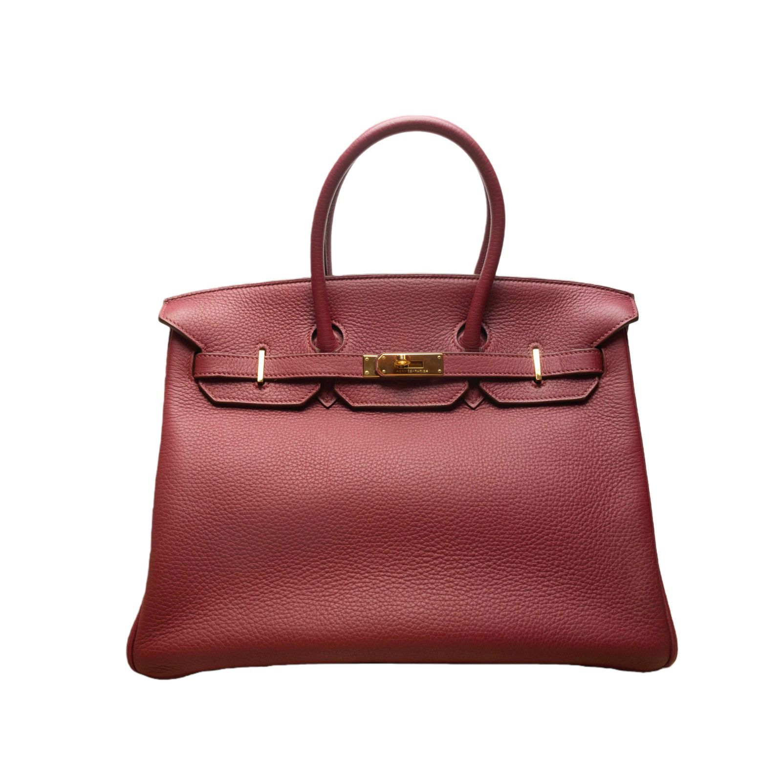 HERMES Birkin 35 B5 Frame O Ruby Red Gold Hardware