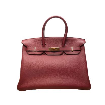 HERMES Birkin 35 B5 Frame O Ruby Red Gold Hardware