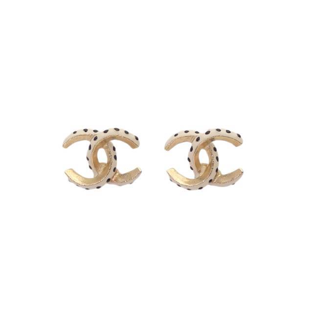 CHANEL 16C Spiral Earrings Alloy-Hana Vintage