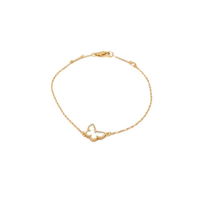 VAN CLEEF&ARPELS Sweet Alhambra Small Butterfly Bracelet 18K Gold,Mother of Pearl-Hana Vintage