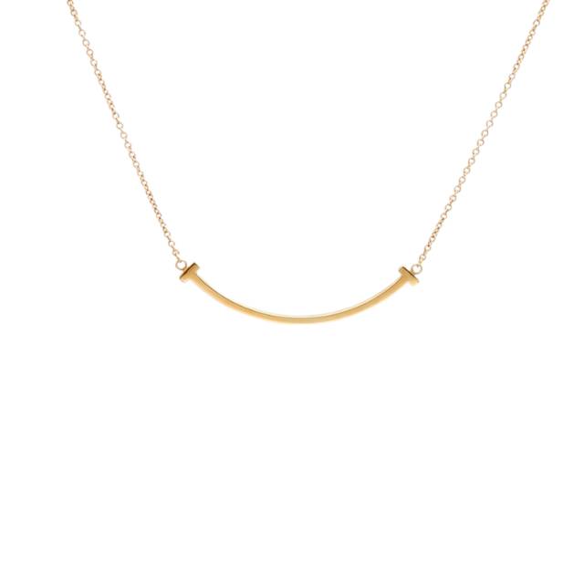 TIFFANY&CO Tiffany T Smile Necklace Small 18K Rose Gold-Hana Vintage