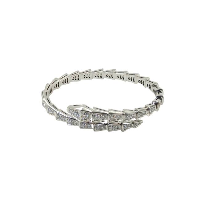 BVLGARI Serpenti 18K Gold Diamond Bracelet Narrow Version 18K White Gold,Diamond-Hana Vintage
