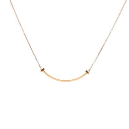 TIFFANY&CO Tiffany T Smile Necklace Small 18K Rose Gold-Hana Vintage