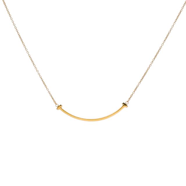 TIFFANY&CO Tiffany T Smile Necklace Small 18K Rose Gold-Hana Vintage