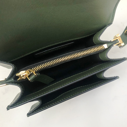 Marni Mini Accordion Bag, Postman Green Cross Pattern