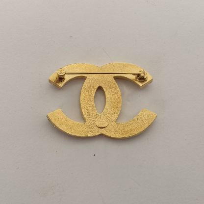 CHANEL Double C Enamel Brooch Alloy-Hana Vintage