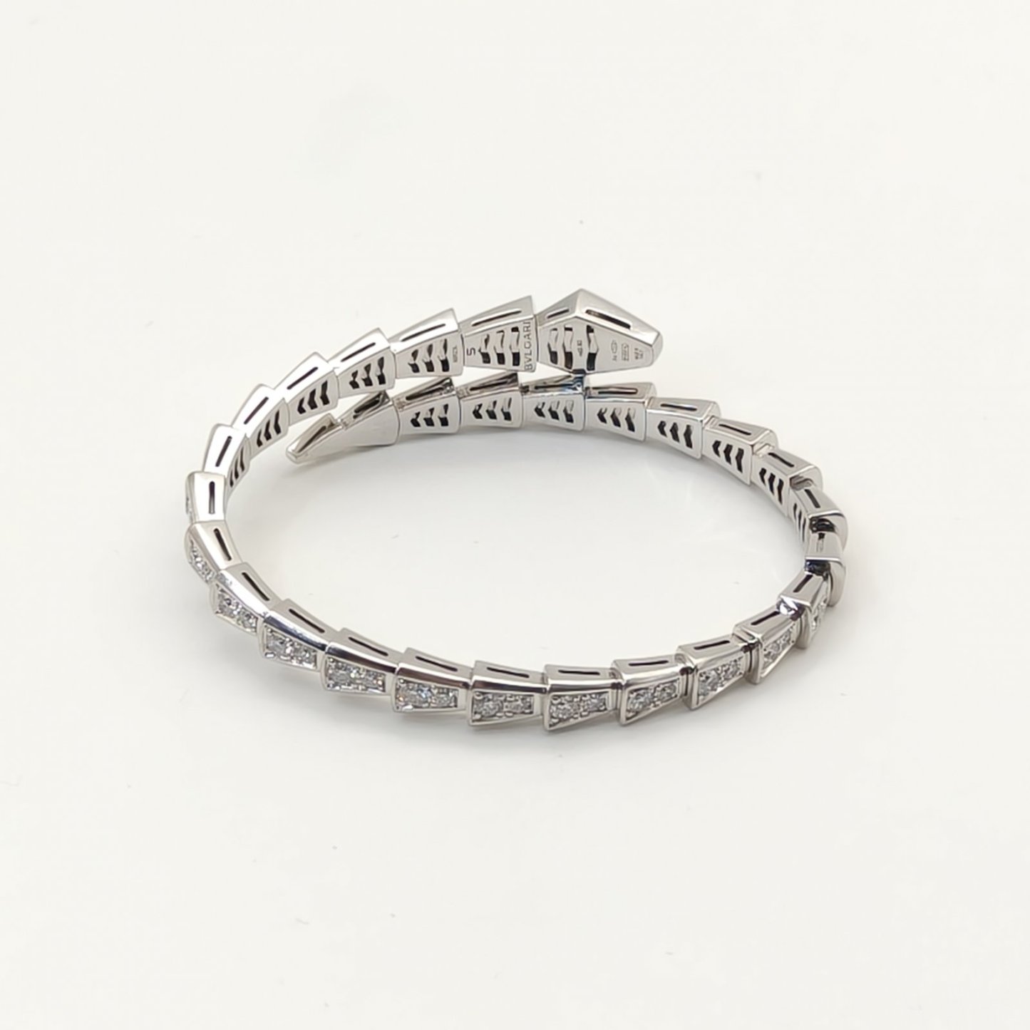 BVLGARI Serpenti 18K Gold Diamond Bracelet Narrow Version 18K White Gold,Diamond-Hana Vintage