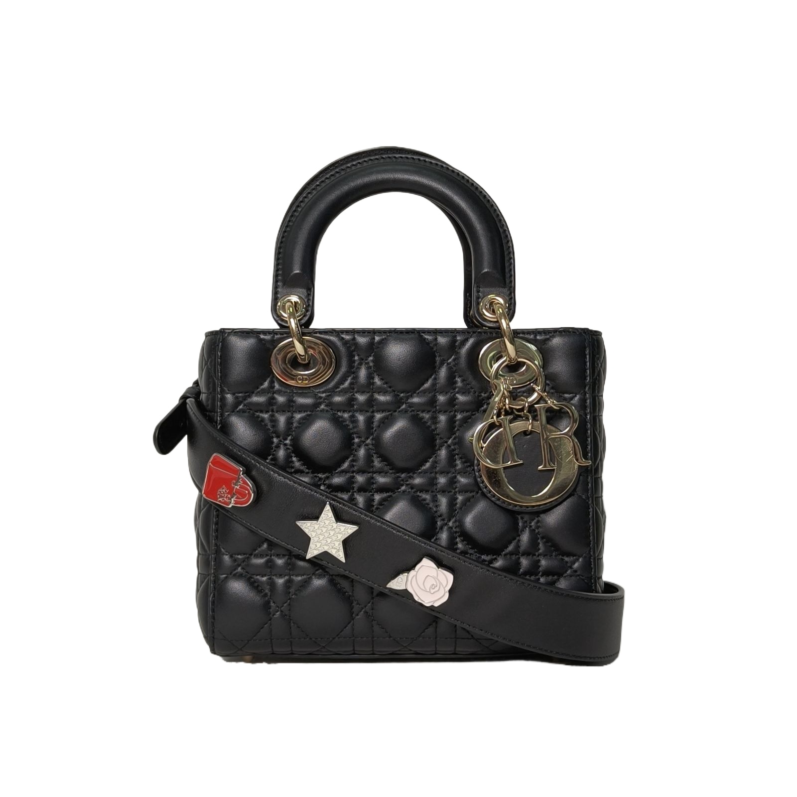 *DIOR Lady Dior Lady Dior Bag, Four Compartments, Badge Shoulder Strap-Hana Vintage
