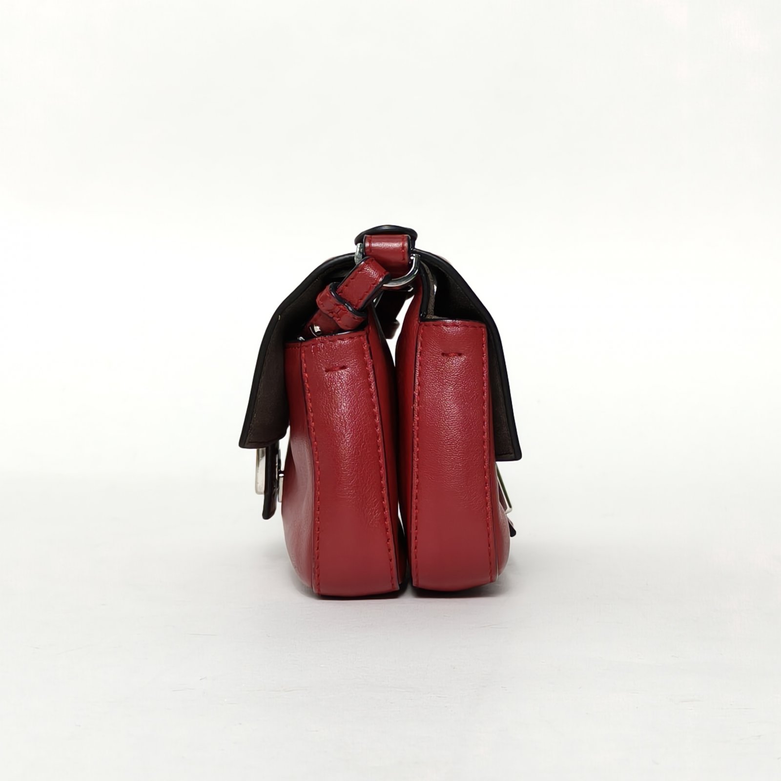 *FENDI Red Snake Skin Sliver Hardware Monster Baguette bag Mini Double-sided Crossbody Bag-Hana Vintage