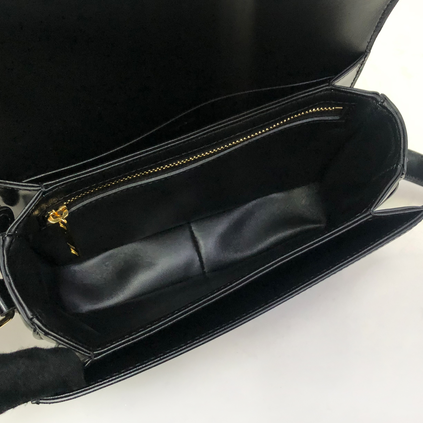 Celine Teen Triomphe Bag in Black Calfskin