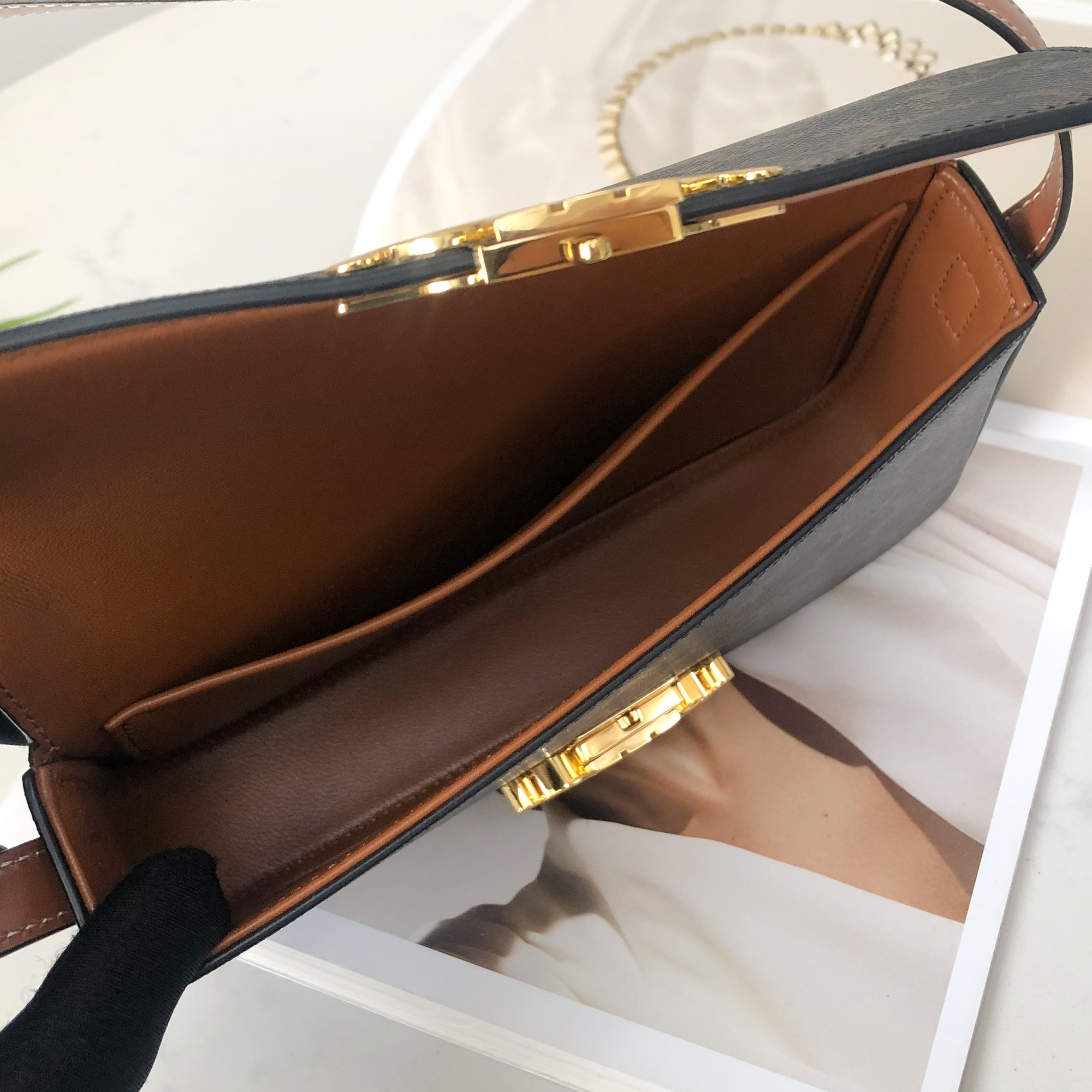 Celine Rectangular Monogram Triomphe Bag