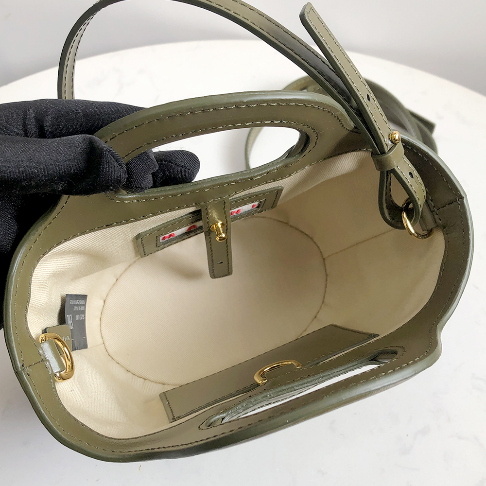 Marni Woven Basket MINI, Olive Green