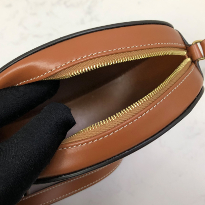 CELINE Brown Round "Pig-Nose" Bag (Besace/Roulis style)