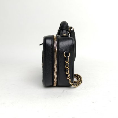 CHANEL Vanity Case Camera Bag, Horizontal Version, with Handle, Small Size, 17cm-Hana Vintage