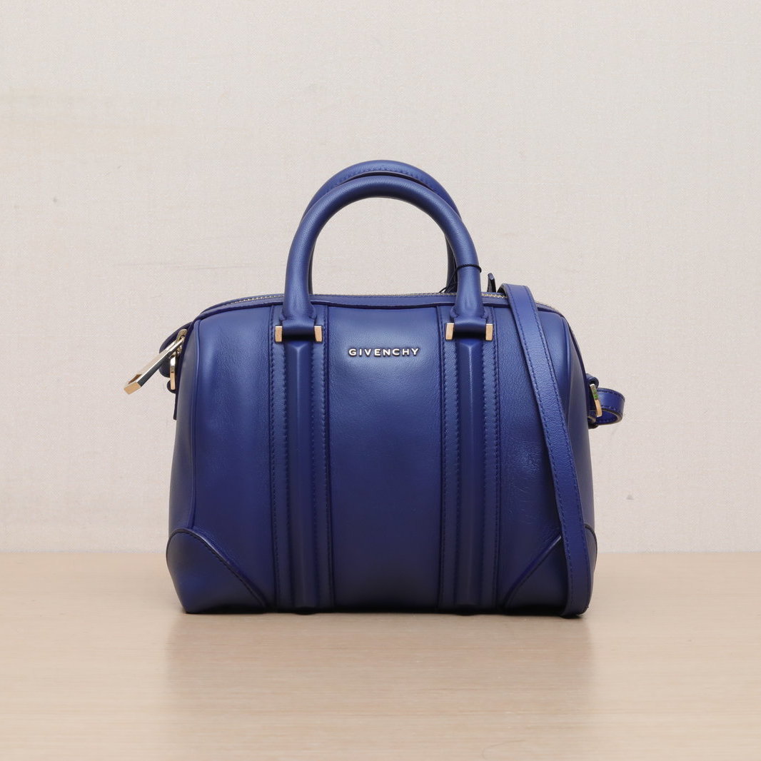 *GIVENCHY Blue  Gold Hardware Boston Tote Bag-Hana Vintage