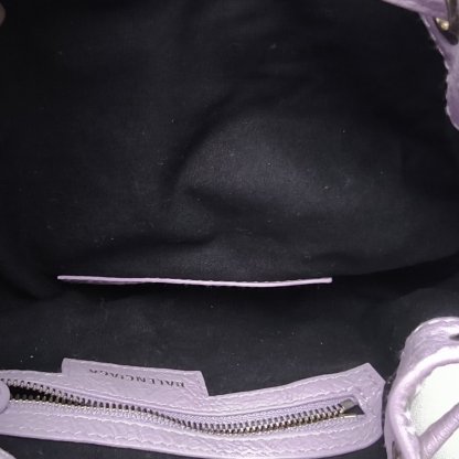 *BALENCIAGA Purple Sweet Potato Color Sliver Hardware CLASSIC FIRST Motorcycle Bag Bucket Bag-Hana Vintage