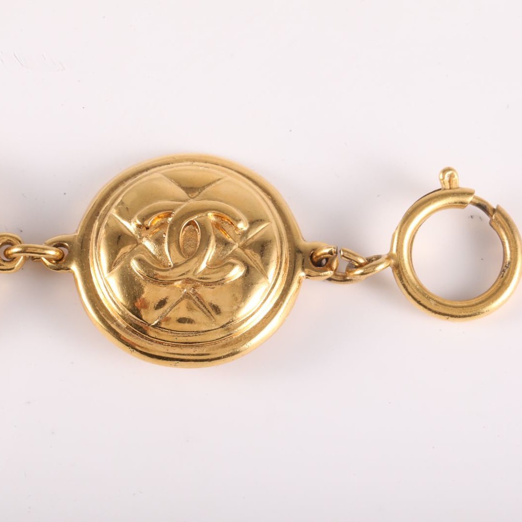 CHANEL Vintage Checkerboard Bracelet Alloy-Hana Vintage