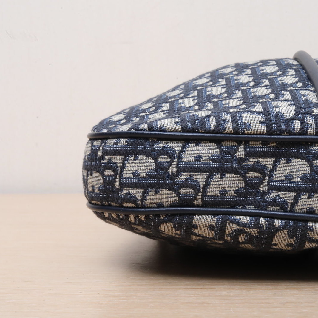 DIOR Ink blue canvas, gold hardware, 2024 Bucket Bag Nolita, Hanging Basket Bag with detachable shoulder strap