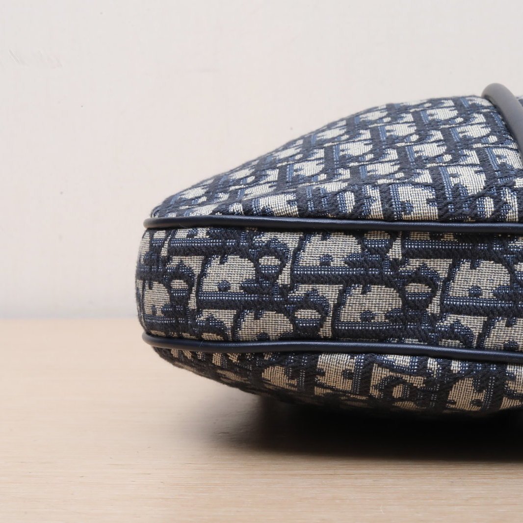 DIOR Ink blue canvas, gold hardware, 2024 Bucket Bag Nolita, Hanging Basket Bag with detachable shoulder strap