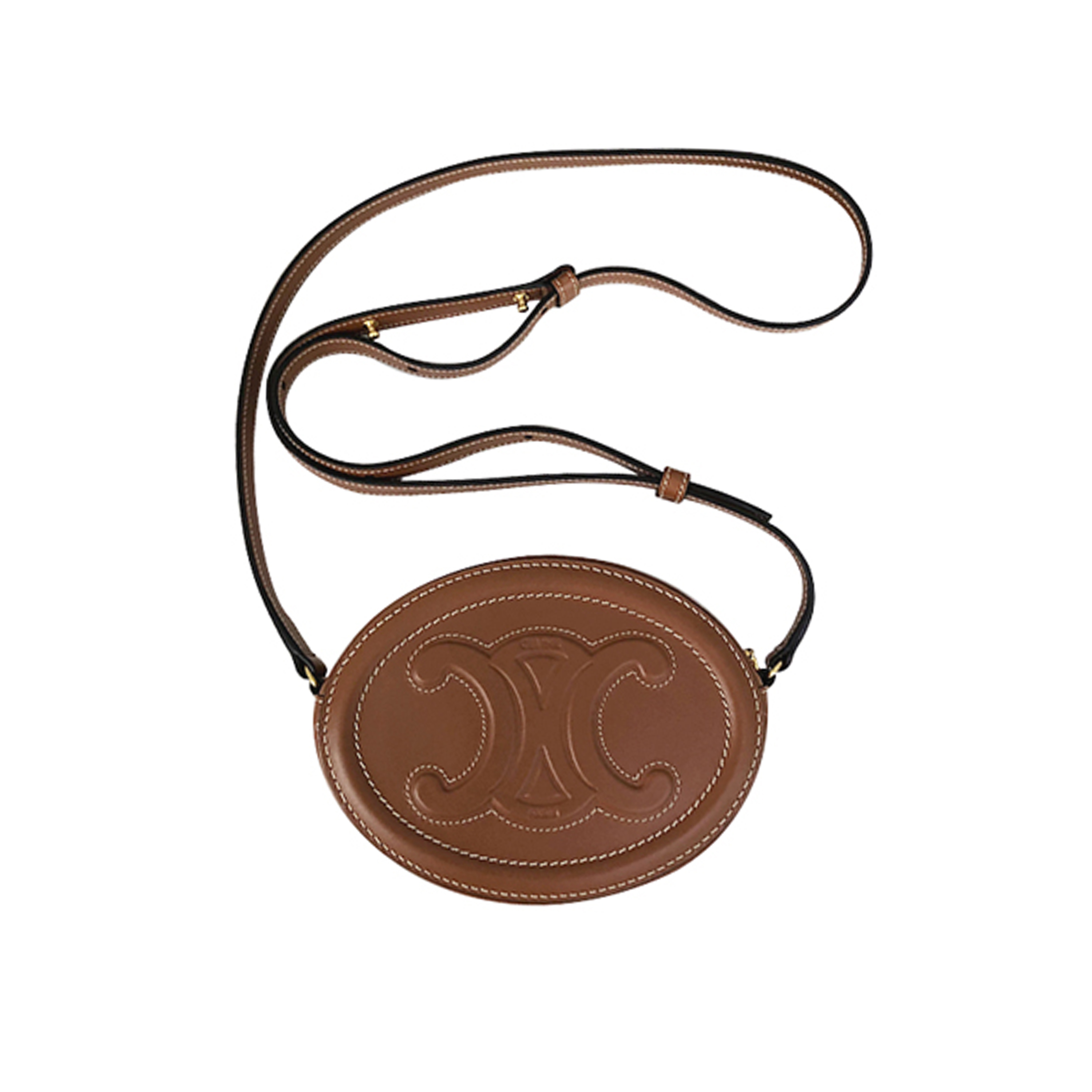 CELINE Brown Round "Pig-Nose" Bag (Besace/Roulis style)