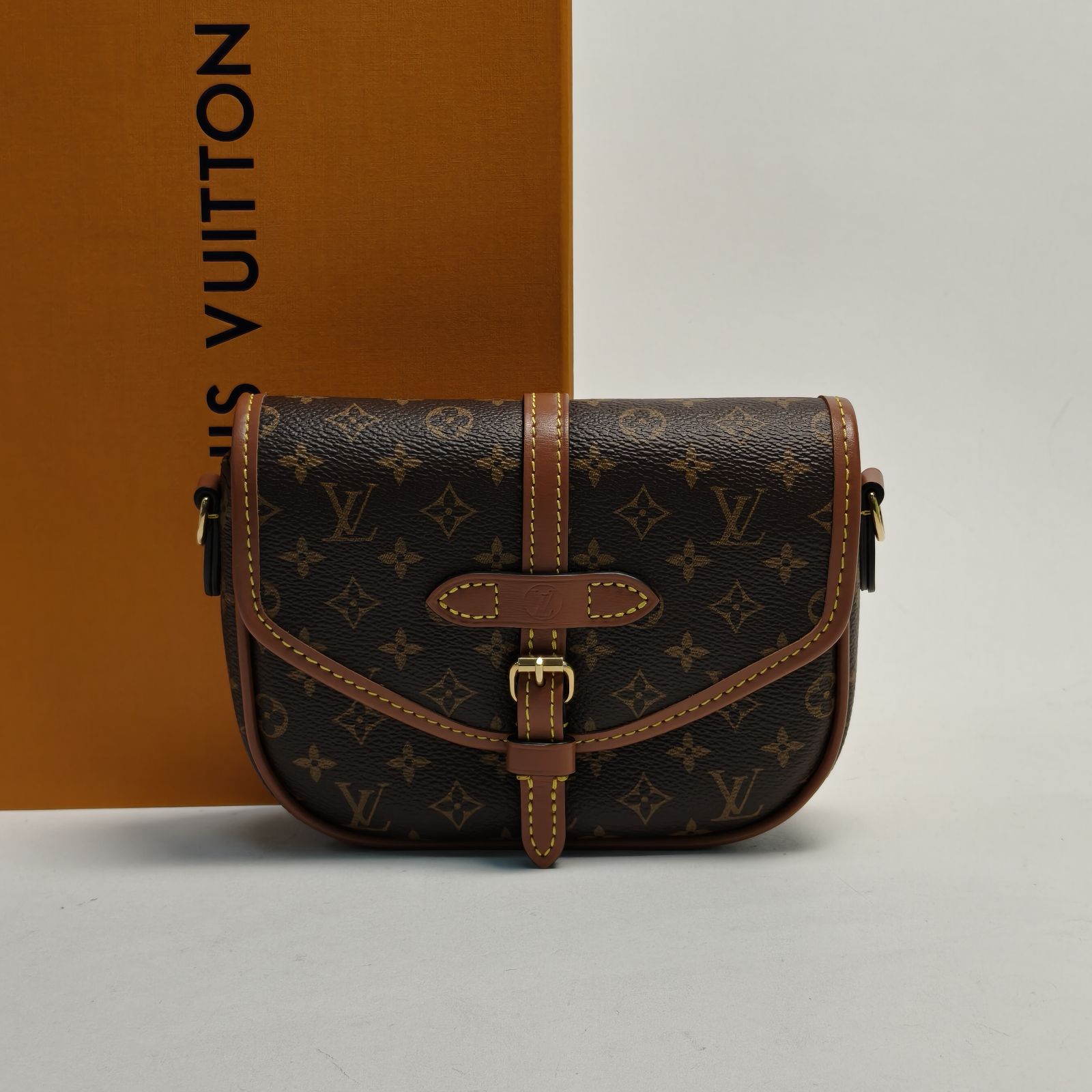 *LOUIS VUITTON Monogram PVC Chip Saumur Twin Solo 2-way Chain Bag Waist Bag 16cm-Hana Vintage