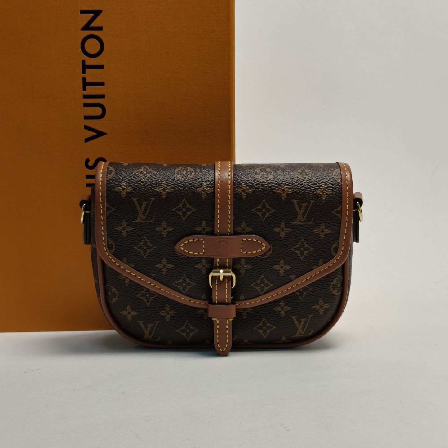 *LOUIS VUITTON Monogram PVC Chip Saumur Twin Solo 2-way Chain Bag Waist Bag 16cm-Hana Vintage