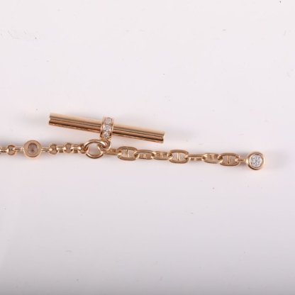 HERMES Rose Gold CHAINE DANCRE CHAOS Roulis Bracelet SH 18K 18K Rose Gold,Diamond-Hana Vintage