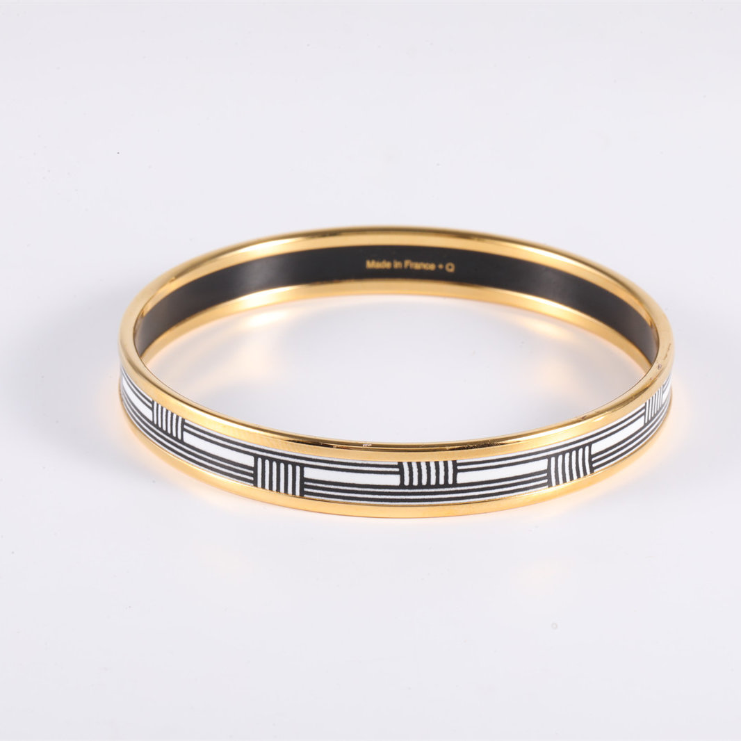 HERMES Enamel Narrow Bracelet Alloy-Hana Vintage