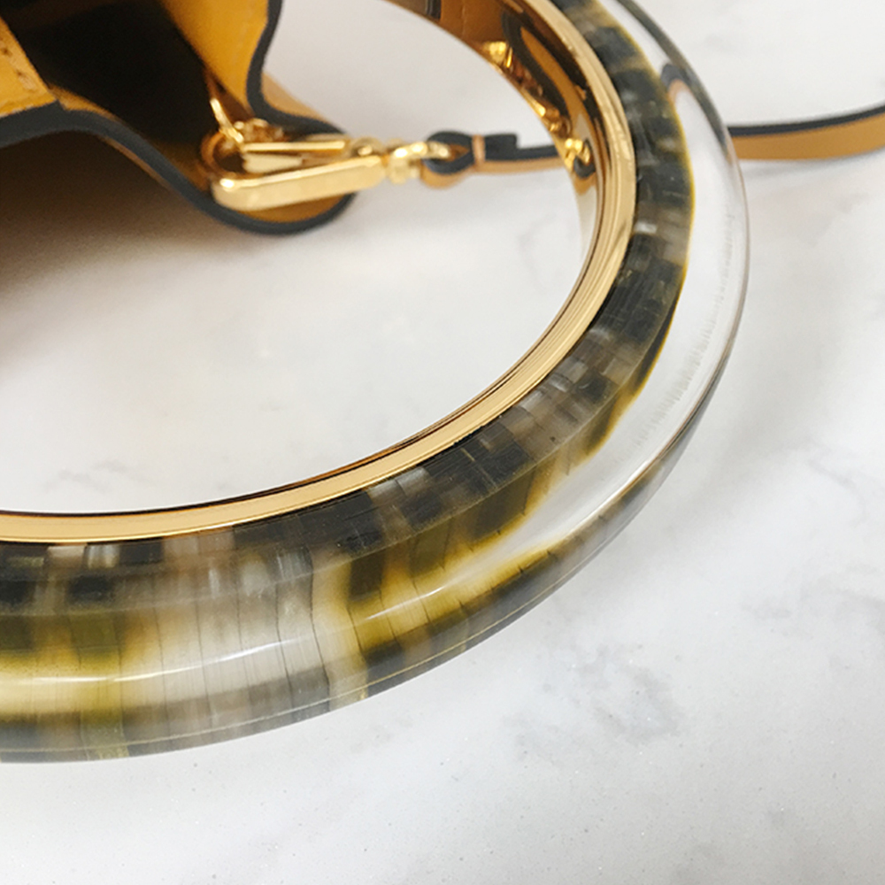 Marni Small Bucket Bag, Ginger Yellow with Transparent Handle