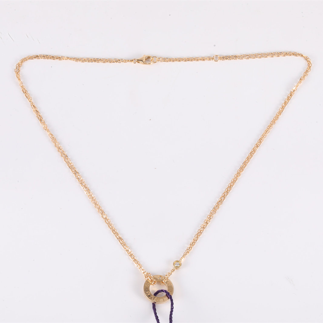 CARTIER LOVE 18K Gold Pendant Necklace with 2 Diamonds 18K Gold,Diamond-Hana Vintage