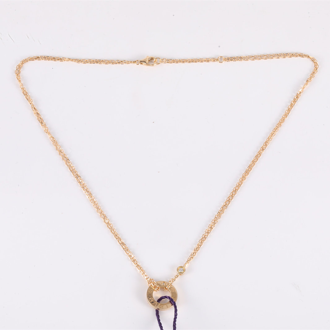 CARTIER LOVE 18K Gold Pendant Necklace with 2 Diamonds 18K Gold,Diamond-Hana Vintage